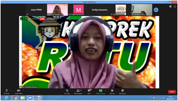 Narasumber Rini Chanifah (CEO Keceprek Emping Rati, Pandeglang, Banten)